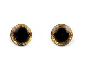 Oko bezpečnostní třpytivé zlaté 10 mm