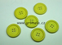 Knoflík dřevěný žlutý 3 cm