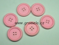Knoflík dřevěný sv.růžový 4 cm