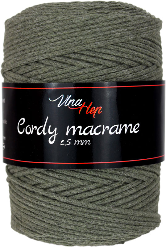 Cordy 2,5 mm macrame 8164 (olivová)