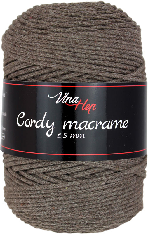 Cordy 2,5 mm macrame 8236 (tm.hnědá)
