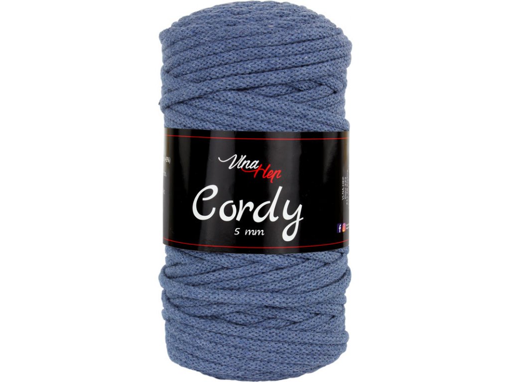 Cordy 5 mm 8090 (šedomodrá)
