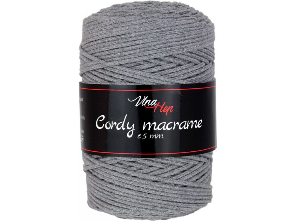 Cordy 2,5 mm macrame 8235 (šedá)
