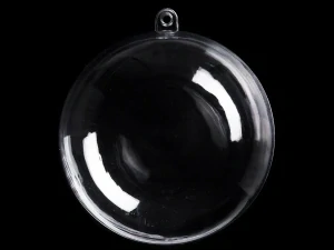 Plasová koule 8,5cm dvoudílná transparent